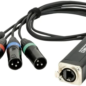 Begrenztes Angebot SHOWGEAR CS-4M/3 – 4-Kanal-DMX-Shuttle-Snake über Netzwerkkabel 4-Kanal-3-Pin-DMX (männlich) zu