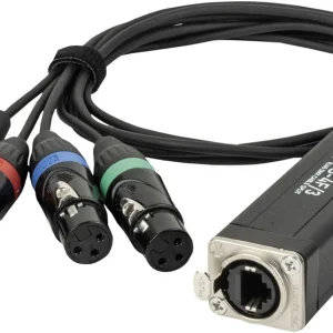 Preiswert SHOWGEAR CS-4F/3 – 4-Kanal-DMX-Shuttle-Snake über Netzwerkkabel 4-Kanal-3-Pin-DMX (Buchse) zu