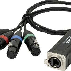 Angebot SHOWGEAR CS-4F/5 – 4-Kanal-DMX-Shuttle-Snake über Netzwerkkabel 4-Kanal-5-Pin-DMX (weiblich) zu