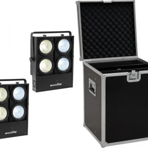 Abverkauf EUROLITE Set 2x Audience Blinder 4x100W LED COB CW/WW + Case