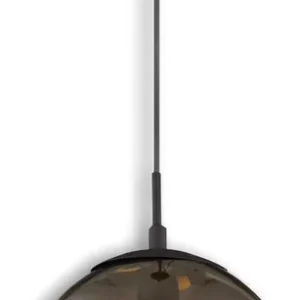 Top-Angebot ISOLED Hängeleuchte Metall schwarz, rund, rauchglas, 1xE27 Fassung, exkl. Leuchtmittel