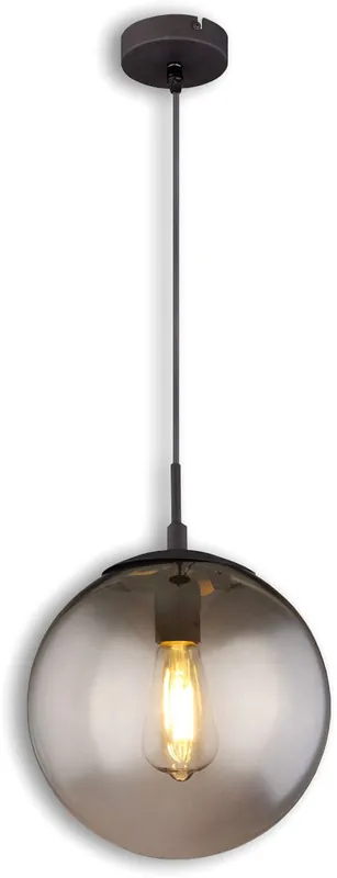 Top-Angebot ISOLED Hängeleuchte Metall schwarz, rund, rauchglas, 1xE27 Fassung, exkl. Leuchtmittel