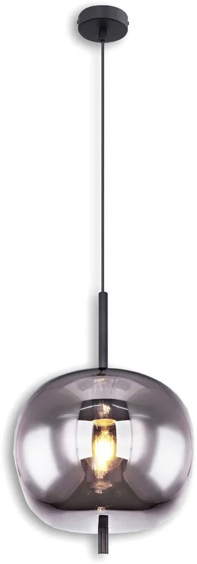 Sonderaktion ISOLED Hängeleuchte Metall schwarz, rauchglas, 1xE27 Fassung, exkl. Leuchtmittel