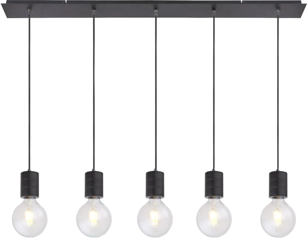 Saisonangebot ISOLED Hängeleuchte schwarz matt, 5xE27 Fassung, exkl. Leuchtmittel