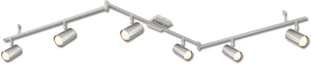 Kostenfreie Lieferung ISOLED Deckenstrahler nickel matt, 6xGU10 Fassung, exkl. Leuchtmittel