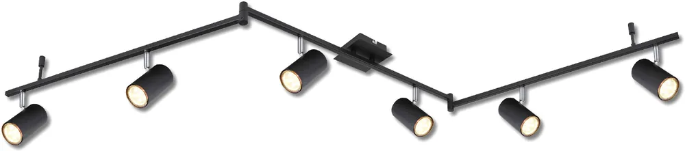 Sonderangebot ISOLED Deckenstrahler schwarz matt, 6xGU10 Fassung, exkl. Leuchtmittel