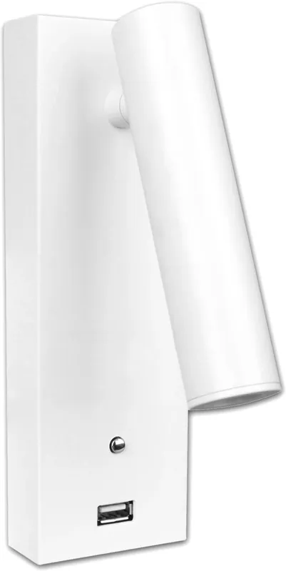 ISOLED LED Leseleuchte, 3W, weiß, mit USB A Ladebuchse, warmweiß, 3 Stufen dimmbar Begrenztes Angebot