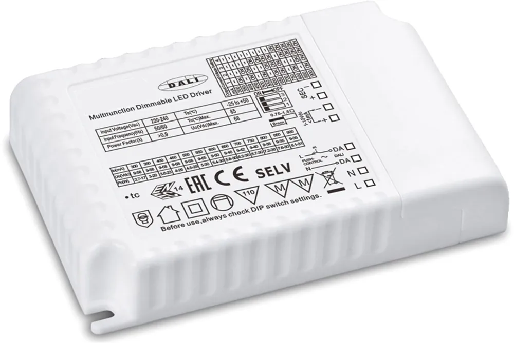 Sichere Zahlung ISOLED LED Konstantstrom Trafo 300-900mA (9-58V), 30W, Push/1-10V/DALI dimmbar, SELV