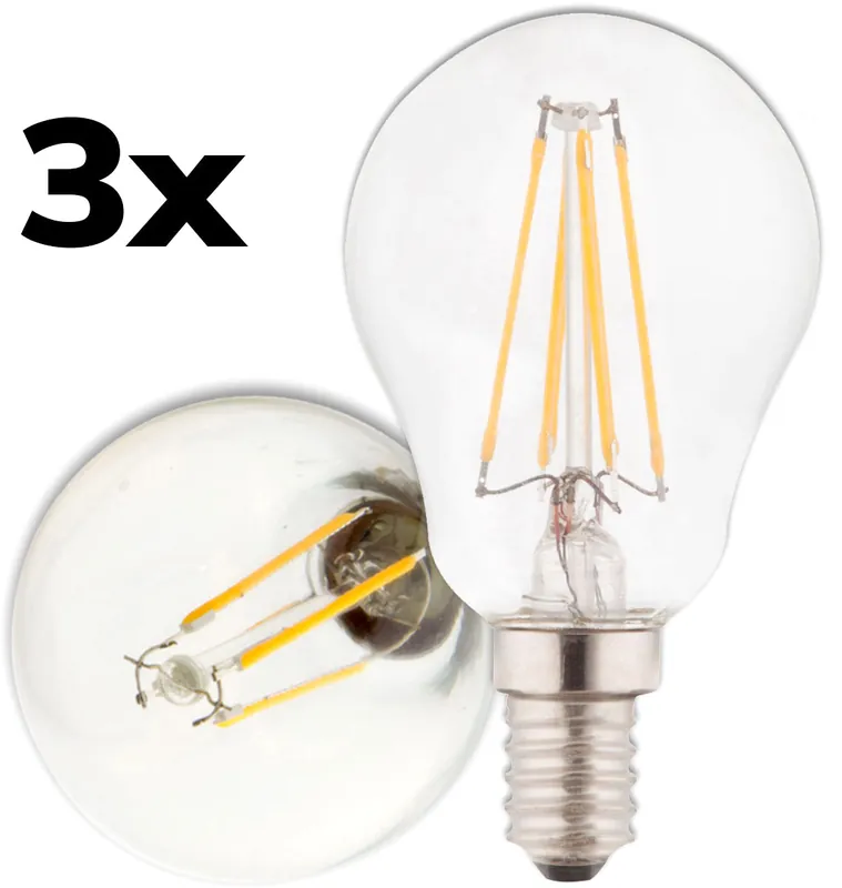 Schneller Versand ISOLED E14 LED Illu, 4W, klar, warmweiß, 3er Pack