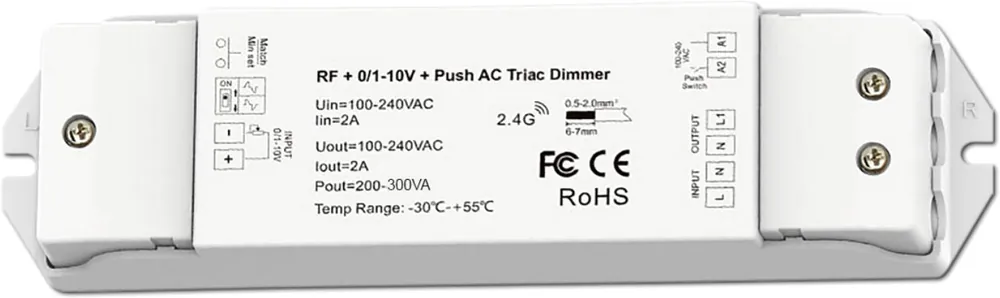 Nur Für Kurze Zeit ISOLED Sys-Pro Funk/Push/1-10V Input Triac-Dimmer, 230V, 300VA, Phasenan-/Abschnitt wählbar