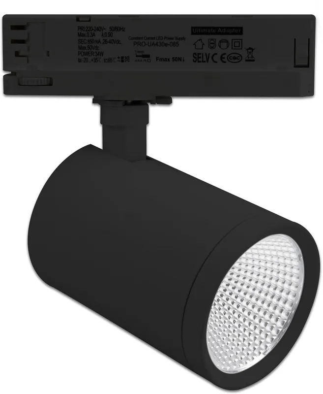 ISOLED 3-PH Schienen-Strahler, 35W, 60°, schwarz matt, 4000K, CRI90 Jetzt Bestellen