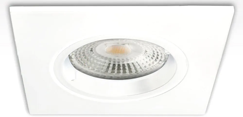 Bestpreis ISOLED Einbaurahmen eckig, Lochausschnitt 68mm, weiß, für GU10/MR16 Spots