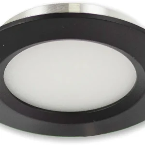 Begrenztes Angebot ISOLED LED Möbeleinbaustrahler Mini AMP schwarz, rund, 3W, 120°, 12V DC, warmweiß 3000K, dimmbar