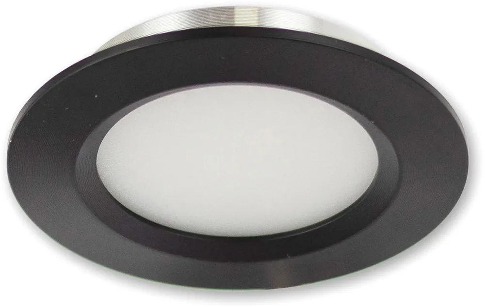 Begrenztes Angebot ISOLED LED Möbeleinbaustrahler Mini AMP schwarz, rund, 3W, 120°, 12V DC, warmweiß 3000K, dimmbar