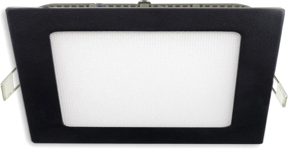 Versand Am Gleichen Tag ISOLED LED Downlight, 9W, eckig, ultraflach, blendungsreduziert, schwarz, warmweiß, dimmbar CRI90