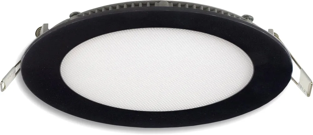 Letzte Chance ISOLED LED Downlight, 12W, rund, ultraflach, blendungsreduziert, schwarz, warmweiß, dimmbar CRI90