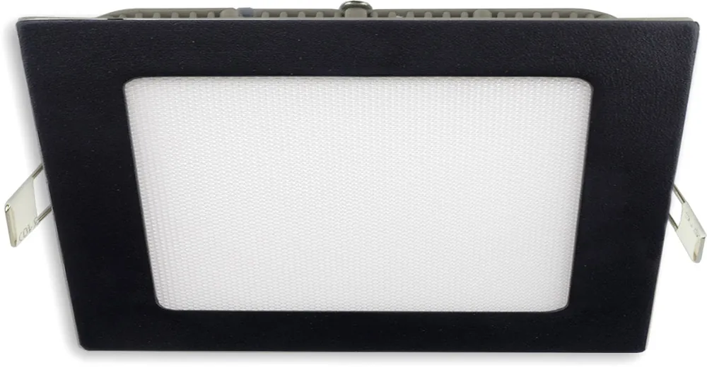 ISOLED LED Downlight, 15W, eckig, ultraflach, blendungsreduziert, schwarz, warmweiß, dimmbar CRI90 Neue Ware