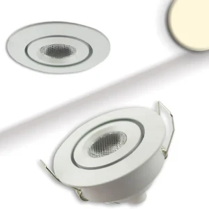 Beliebt ISOLED LED Einbauleuchte MiniAMP weiß, 3W, 12V DC, warmweiß, dimmbar, 100cm Kabel