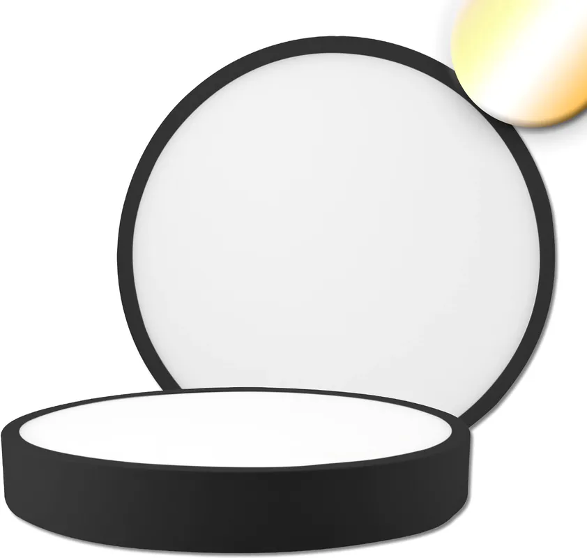 Bestpreis ISOLED LED Deckenleuchte PRO schwarz, 30W, rund, 300mm, ColorSwitch 2700|3000|4000K, dimmbar
