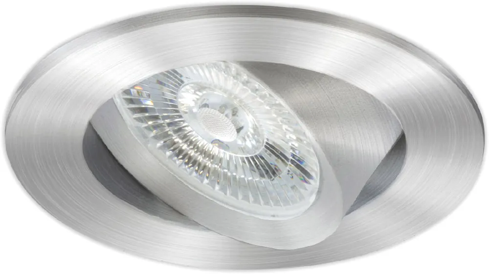 Kostenloser Rückversand ISOLED LED Einbauleuchte Slim68 Alu gebürstet, rund, 9W, warmweiß, dimmbar