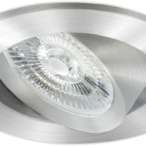 Ausverkauf ISOLED LED Einbauleuchte Slim68 MiniAMP Alu gebürstet, rund, 8W, 24V DC, warmweiß, dimmbar