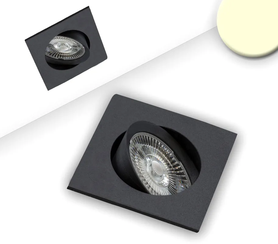 ISOLED LED Einbauleuchte Slim68 schwarz, eckig, 9W, warmweiß, dimmbar Kostenfreie Lieferung