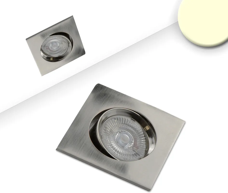 Top-Seller ISOLED LED Einbauleuchte Slim68 Alu gebürstet, eckig, 9W, warmweiß, dimmbar