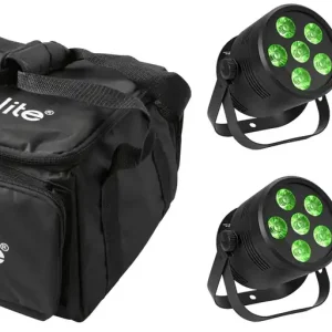 Aktuell EUROLITE Set 4x LED Silent Par 6 QCL Floor sw + Soft-Bag