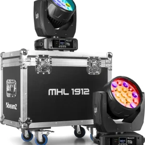 beamZ MHL1912 Moving Head Wash mit Zoom 2pcs im Flightcase Markenprodukt