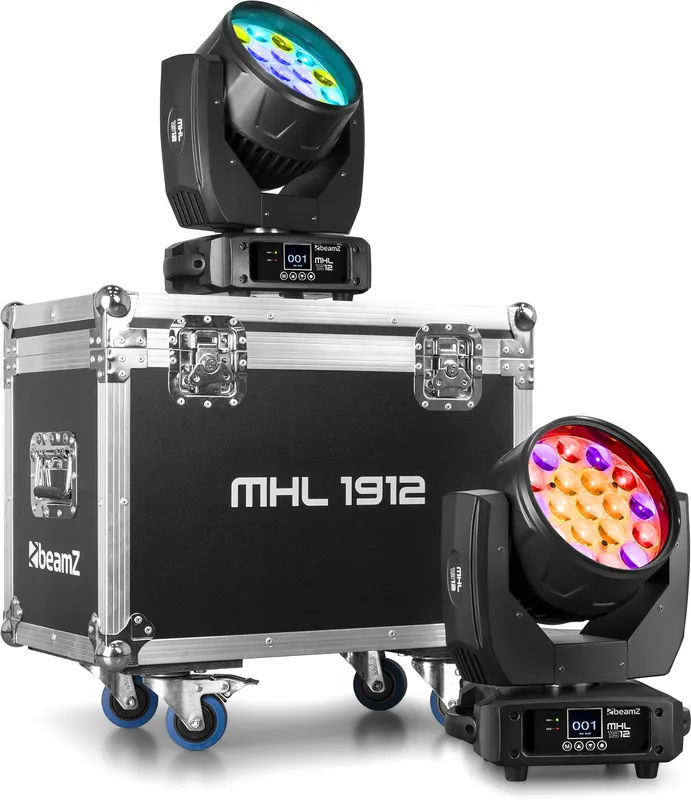 beamZ MHL1912 Moving Head Wash mit Zoom 2pcs im Flightcase Markenprodukt