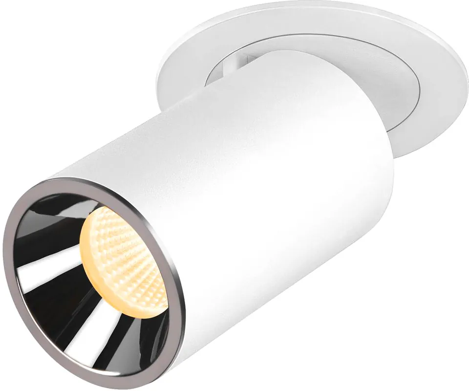 Neuheit SLV NUMINOS® PROJECTOR M, Deckeneinbauleuchte, 3000 K, 40°, zylindrisch, weiß / chrom