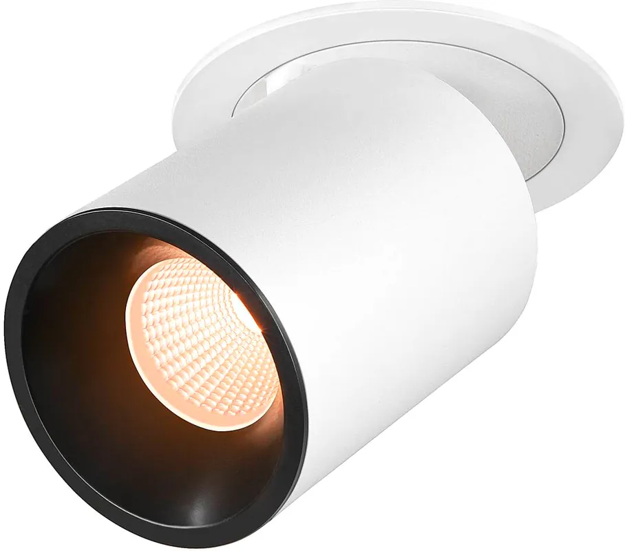 SLV NUMINOS® PROJECTOR L, Deckeneinbauleuchte, 2700 K, 55°, zylindrisch, weiß / schwarz Highlight