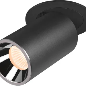 Abverkauf SLV NUMINOS® PROJECTOR M, Deckeneinbauleuchte, 2700 K, 40°, zylindrisch, schwarz / chrom