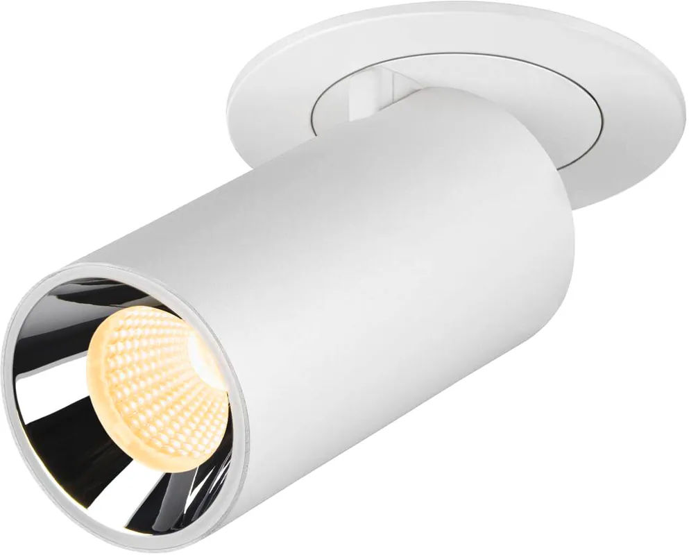 SLV NUMINOS® PROJECTOR S, Deckeneinbauleuchte, 3000 K, 20°, zylindrisch, weiß / chrom Jetzt Kaufen