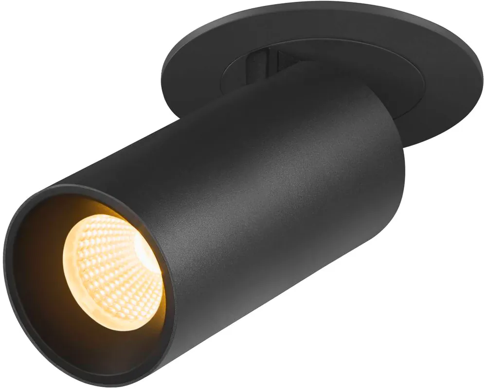 SLV NUMINOS® PROJECTOR S, Deckeneinbauleuchte, 3000 K, 55°, zylindrisch, schwarz / schwarz Beliebt
