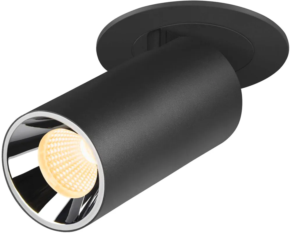 SLV NUMINOS® PROJECTOR S, Deckeneinbauleuchte, 3000 K, 20°, zylindrisch, schwarz / chrom Jetzt Kaufen