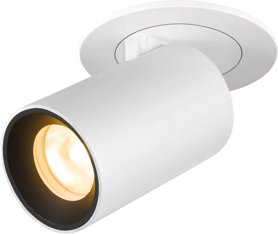 Echt SLV NUMINOS® PROJECTOR XS, Deckeneinbauleuchte, 3000 K, 20°, zylindrisch, weiß / schwarz