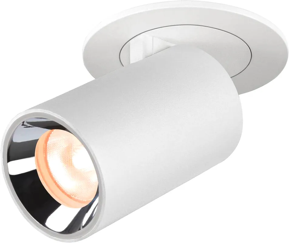 SLV NUMINOS® PROJECTOR XS, Deckeneinbauleuchte, 2700 K, 20°, zylindrisch, weiß / chrom Gratis Versand