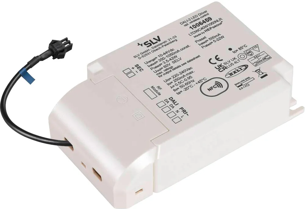 SLV LED-Bridge-Treiber, 42W, 500mA für NUMINOS®, inklusive Funkschnittstelle für RF Modul, DALI Preisknaller