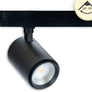 Top-Preis ISOLED 3-Phasen Schienen-Strahler fokussierbar, 42W, 20°-70°, schwarz matt, 3000K, CRI92, DALI