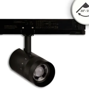 Bestpreis ISOLED 3-Phasen Schienen-Strahler fokussierbar, 12W, 20°-55°, schwarz matt, 4000K, DALI dimmbar