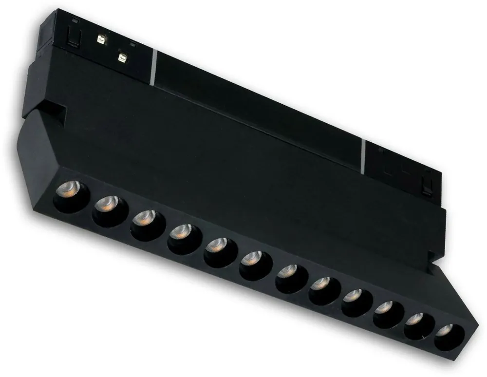 Highlight ISOLED Track48 Raster-Schienen-Strahler 22cm schwarz, 12W, 36°, 48V DC, 3000K, CRI90, DALI dimmbar