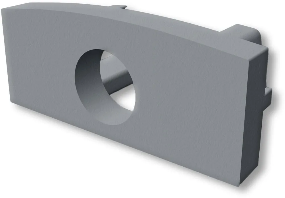 ISOLED Endkappe EC224 für Profil MINI-AB V2, grau, mit Kabeldurchführung, 1 STK Markenprodukt