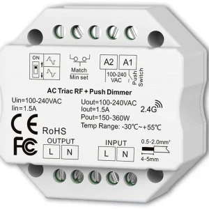 Versand Am Gleichen Tag ISOLED Sys-Pro + Zigbee 3.0 Push/Funk Dimmer, 230V AC, 360 VA, Phasenan-/Abschnitt wählbar
