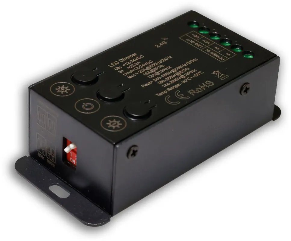 ISOLED Sys-Pro Funk Mesh Multi-PWM Dimmer mit Bedientasten, 1 Kanal, 12-24V DC 12-20A Solange Der Vorrat Reicht