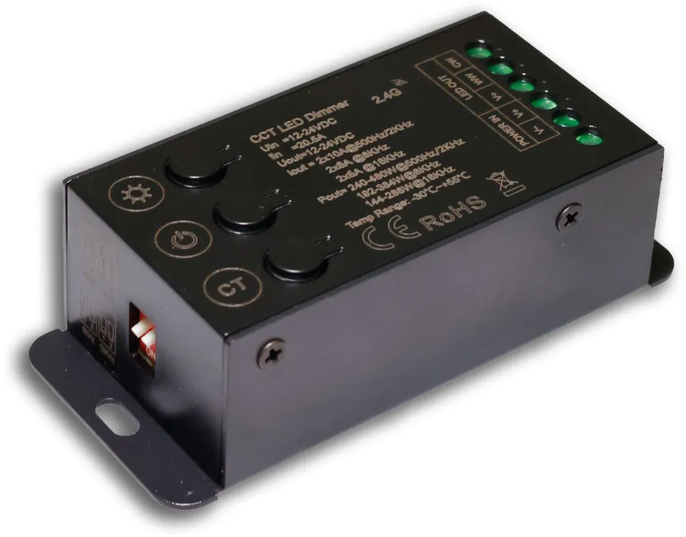 Highlight ISOLED Sys-Pro Funk Mesh Multi-PWM CCT-Dimmer mit Bedientasten, 2 Kanal, 12-24V DC 12-20A