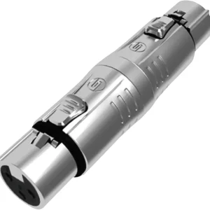 Zertifiziert SEETRONIC XLR 3P weiblich auf XLR 3P weiblich Goldkontakte – silbernes Gehäuse