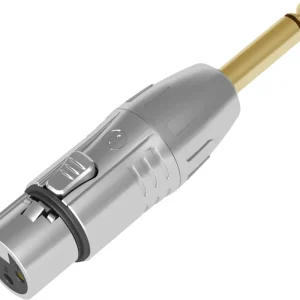 SEETRONIC XLR 3P Buchse auf Klinkenstecker Mono Goldkontakte – silbernes Gehäuse Direktkauf