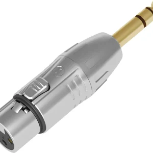 SEETRONIC XLR 3P Buchse auf Stereo-Stecker Goldkontakte – silbernes Gehäuse Ausverkauf