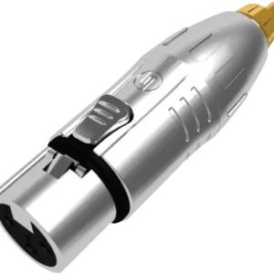 Gratis Versand SEETRONIC XLR 3P Buchse auf Cinch Stecker Goldkontakte – silbernes Gehäuse